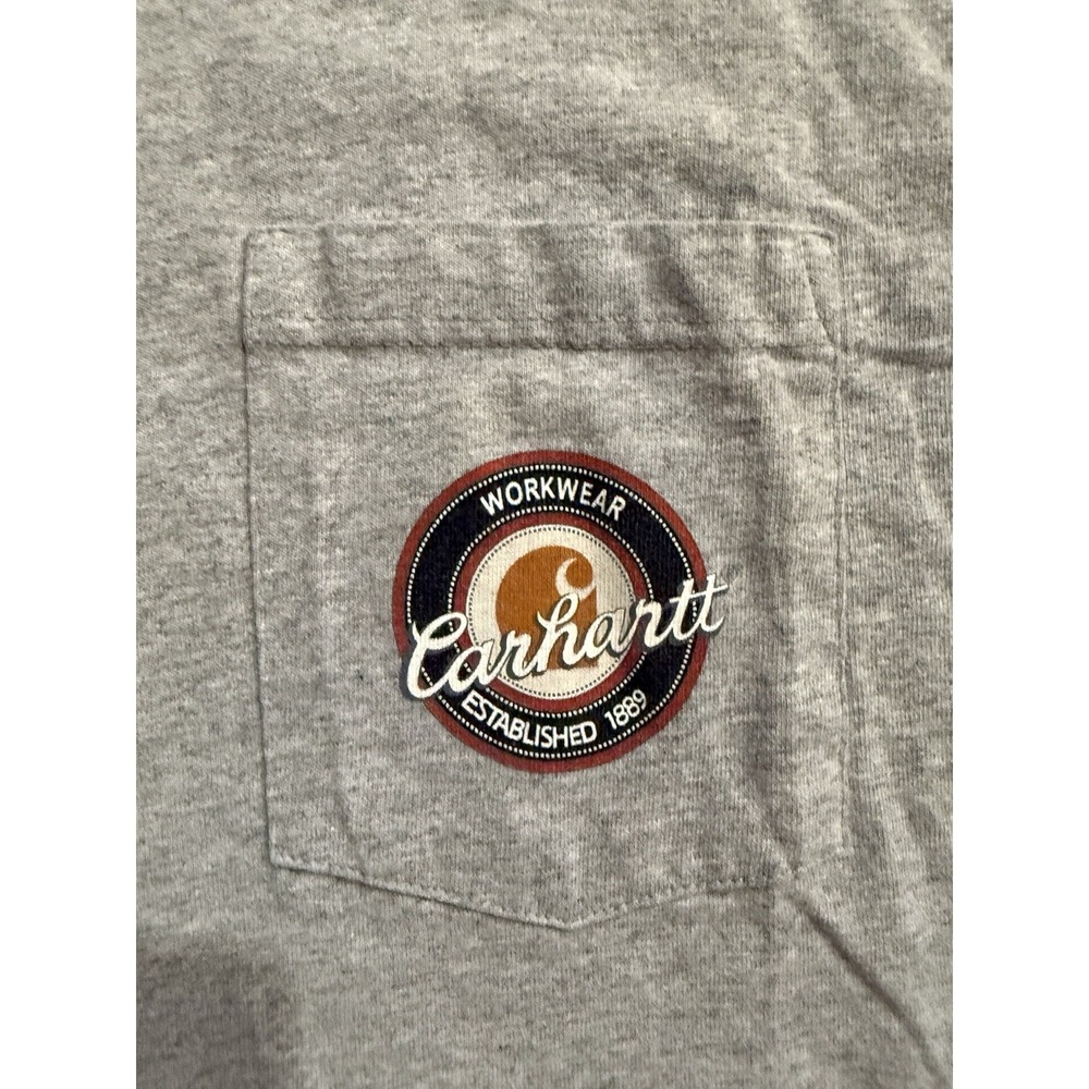 Carhartt Shirt Mens XL Work-Dry Gray Workwear Logo Short Sleeve - Picture 3 of 5